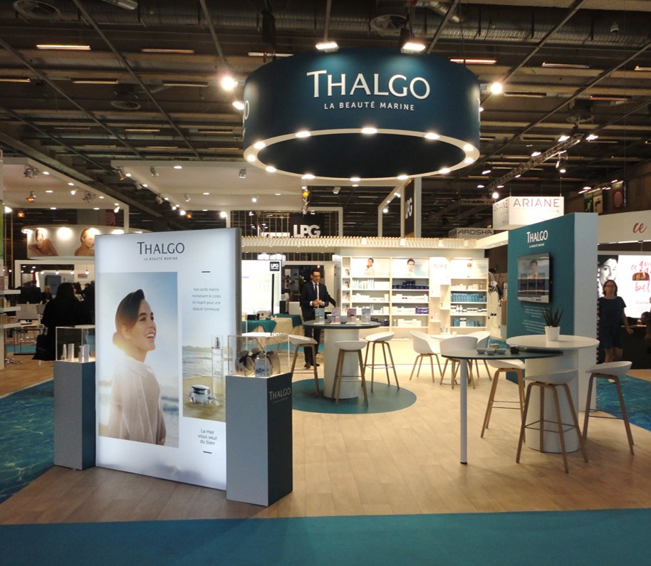 Thalgo a confié la réalisation de son stand de 60m² à Media Product