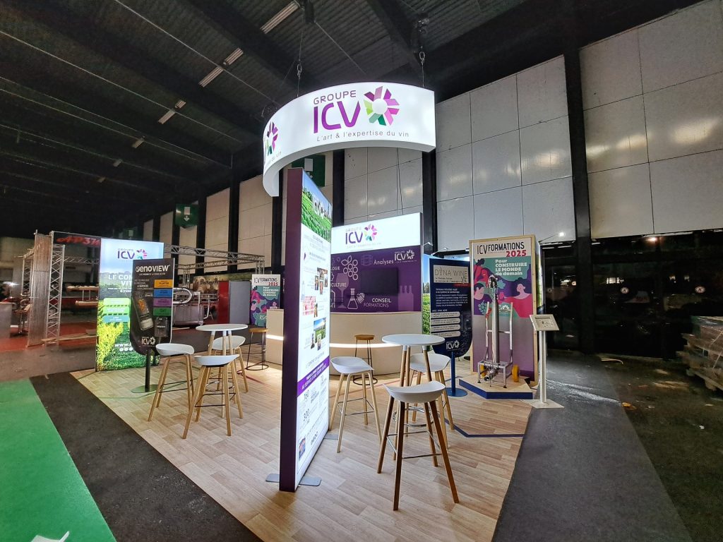 L'image montre le stand de l'un de nos clients, qui expose notamment sur le salon SITEVI