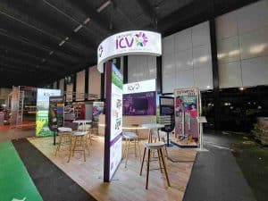 L'image montre le stand de l'un de nos clients, qui expose notamment sur le salon SITEVI