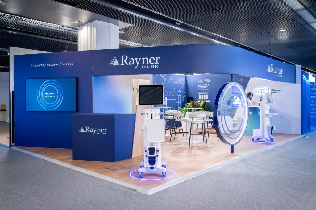 Stand sur mesure de notre client Rayner de 50m² sur le Congrès SFO à Paris