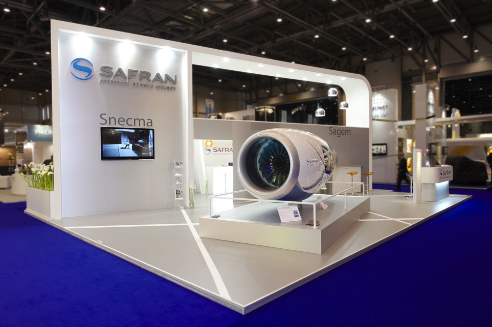 Stand sur mesure Groupe Safran salon EBACE 108m2
